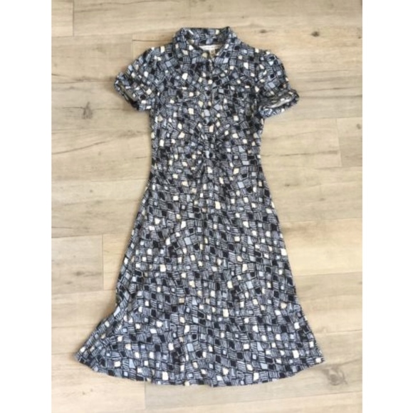 Diane von Furstenberg- Blue & Black Silk Dress - Picture 1 of 4
